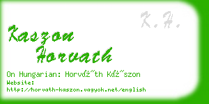 kaszon horvath business card